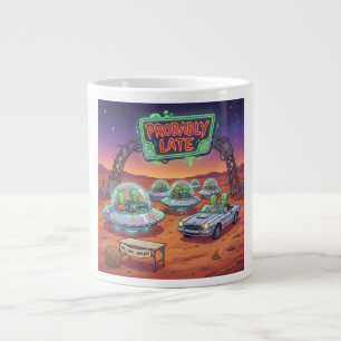 Caneca De Café Grande Provavelmente Atrasado – Carro de Ficção Científic