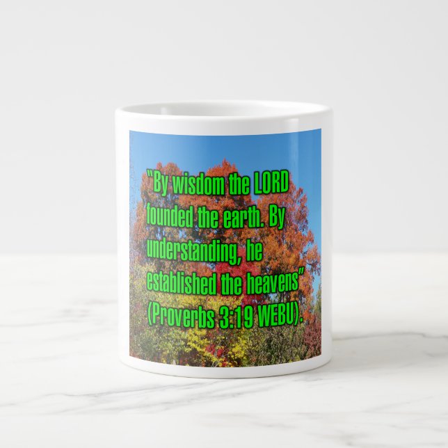 Caneca De Café Grande Provérbios 3:19 WEBU Mug (Frente)