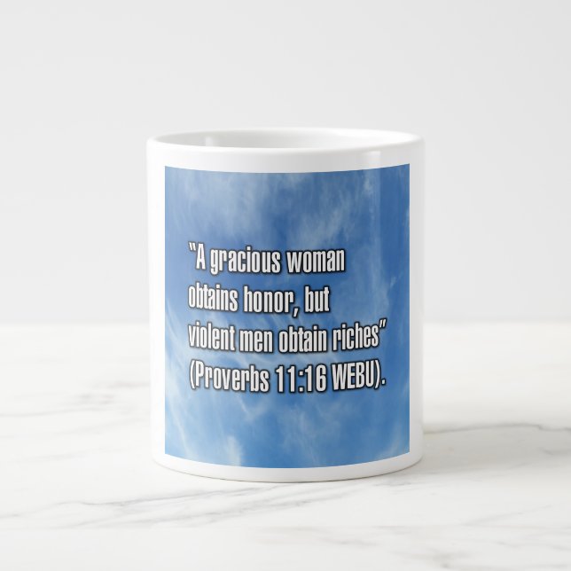 Caneca De Café Grande Proverbs 11:16 WEBU Mug (Frente)
