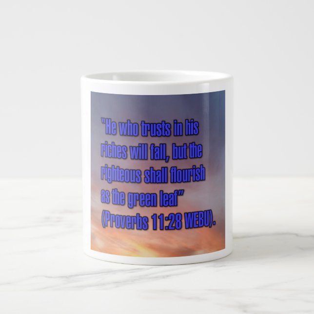 Caneca De Café Grande Proverbs 11:28 WEBU Mug (Frente)