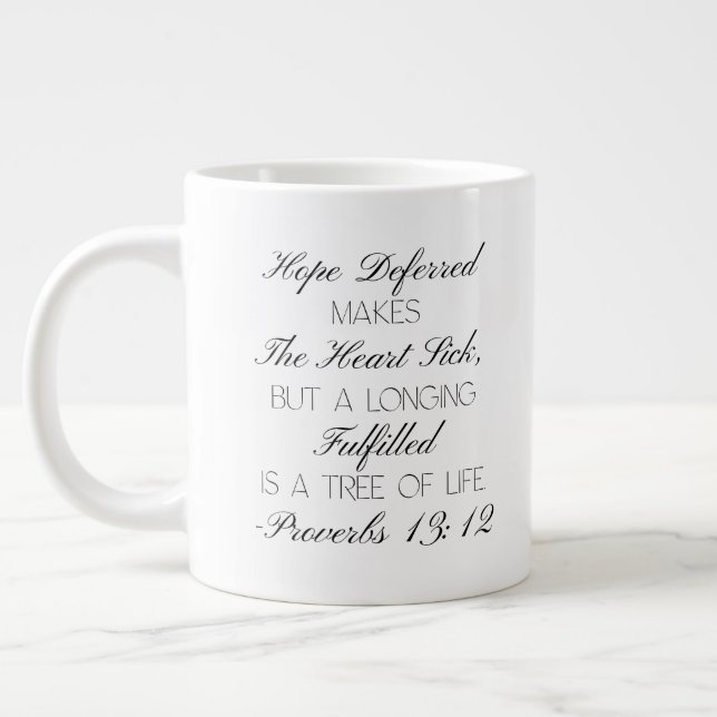 Caneca De Café Grande Proverbs 13:12 Hope Bible Verse Mug  (Esquerda)