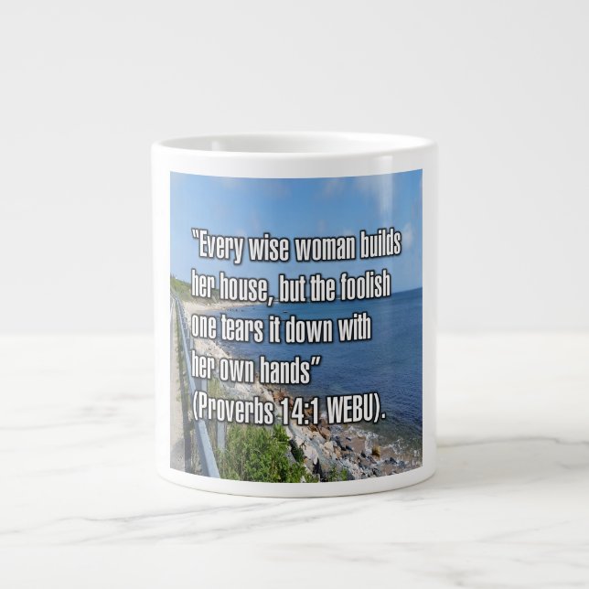 Caneca De Café Grande Proverbs 14:1 WEBU Mug (Frente)