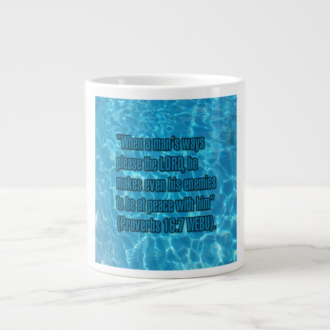Caneca De Café Grande Proverbs 16:7 WEBU Mug (Frente)