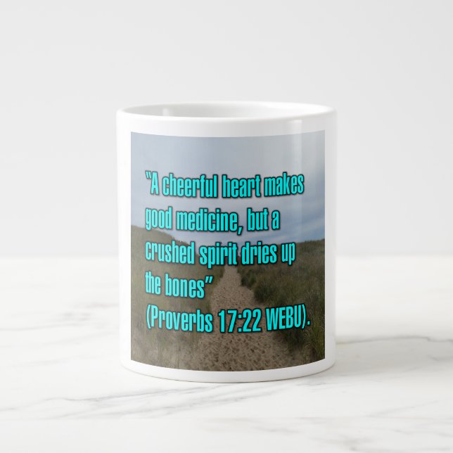 Caneca De Café Grande Proverbs 17:22 WEBU Mug (Frente)
