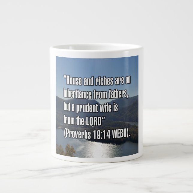 Caneca De Café Grande Proverbs 19:14 WEBU Mug (Frente)