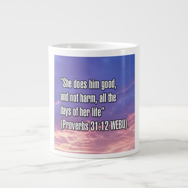 Caneca De Café Grande Proverbs 31:12 WEBU Mug (Frente)