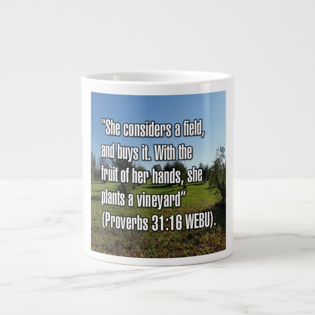 Caneca De Café Grande Proverbs 31:16 WEBU Mug (Frente)