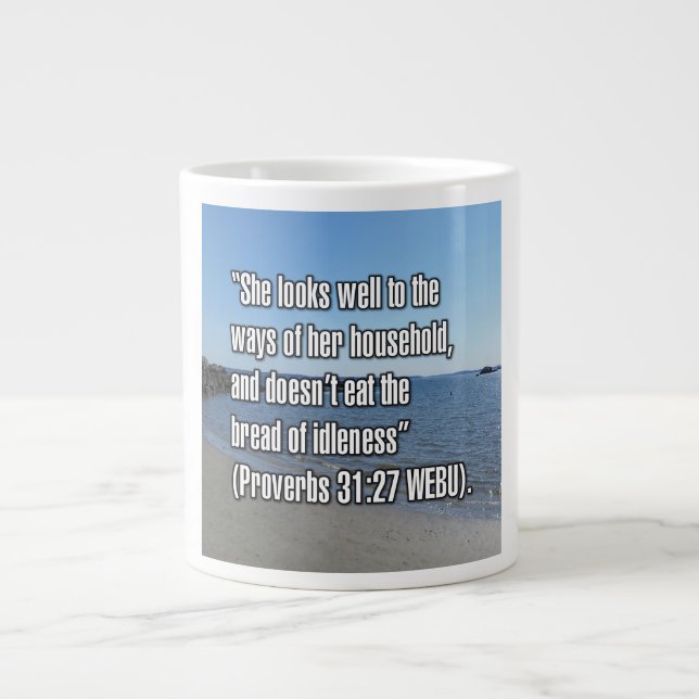 Caneca De Café Grande Proverbs 31:27 WEBU Mug (Frente)