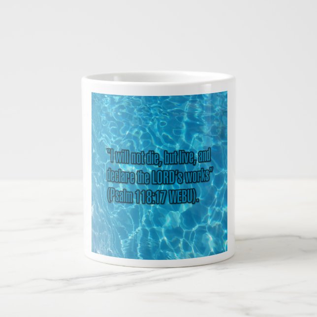 Caneca De Café Grande Psalm 118:17 WEBU Mug (Frente)