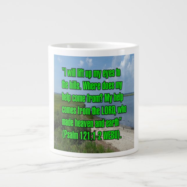Caneca De Café Grande Psalm 121:1-2 WEBU Mug (Frente)