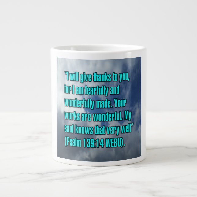Caneca De Café Grande Psalm 139:14 WEBU Mug (Frente)