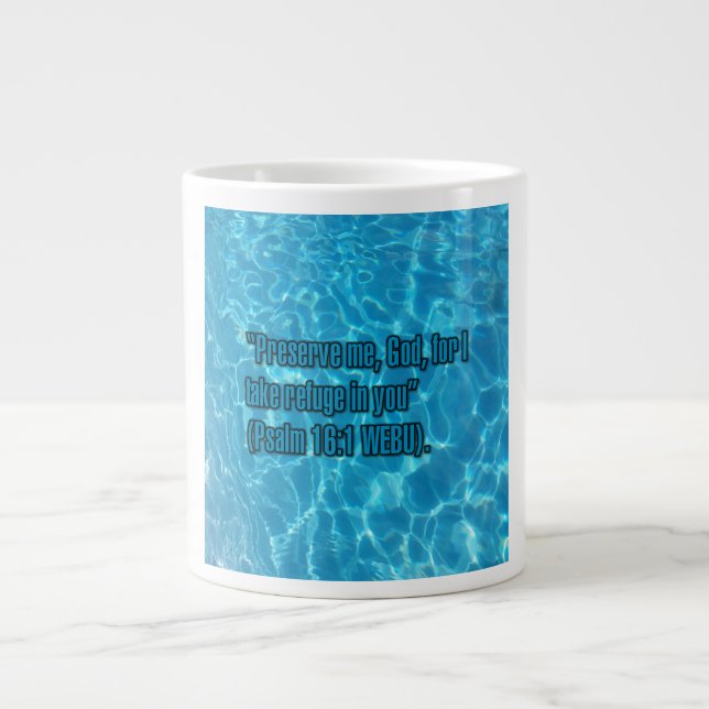 Caneca De Café Grande Psalm 16:1 WEBU Mug (Frente)