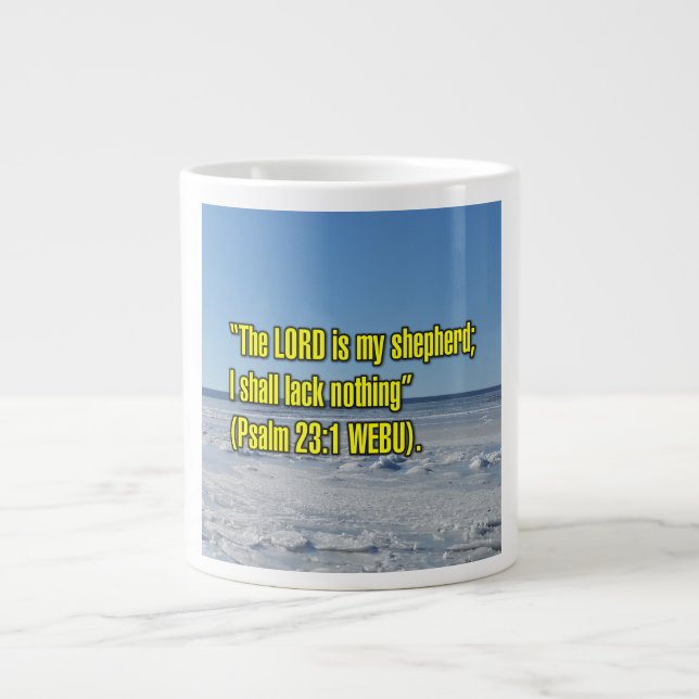 Caneca De Café Grande Psalm 23:1 WEBU Mug (Frente)