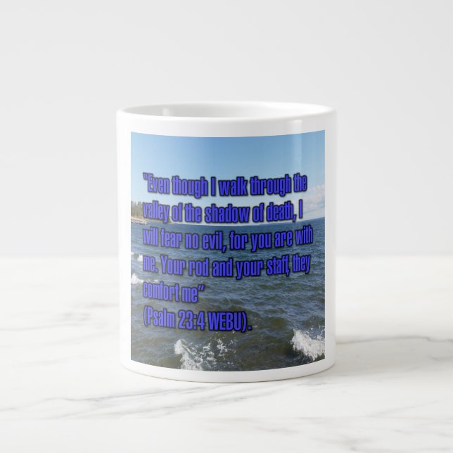 Caneca De Café Grande Psalm 23:4 WEBU Mug (Frente)