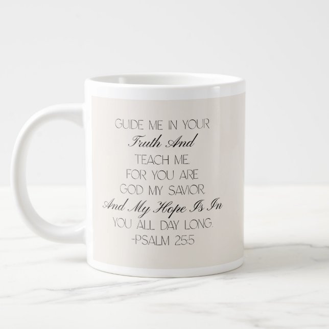 Caneca De Café Grande Psalm 25:5 Hope Bible Verse Mug  (Esquerda)