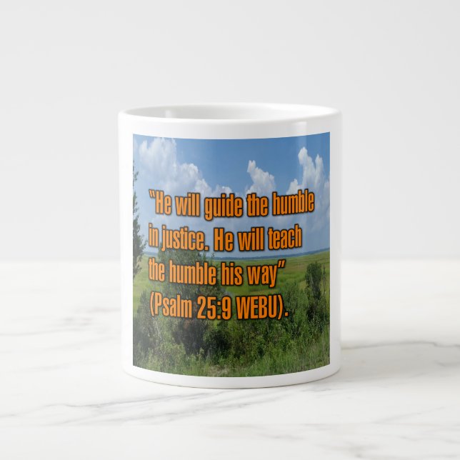 Caneca De Café Grande Psalm 25:9 WEBU Mug (Frente)