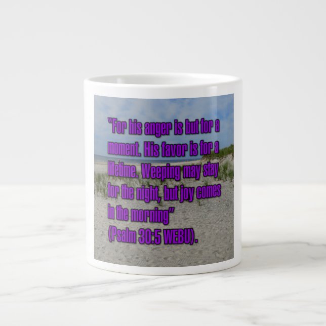 Caneca De Café Grande Psalm 30:5 WEBU Mug (Frente)