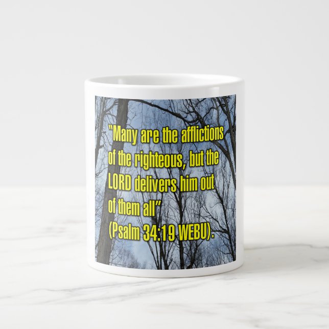 Caneca De Café Grande Psalm 34:19 WEBU Mug (Frente)