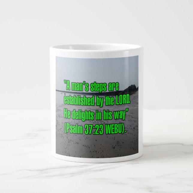 Caneca De Café Grande Psalm 37:23 WEBU Mug (Frente)