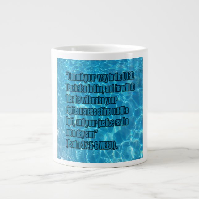 Caneca De Café Grande Psalm 37:5-6 WEBU Mug (Frente)