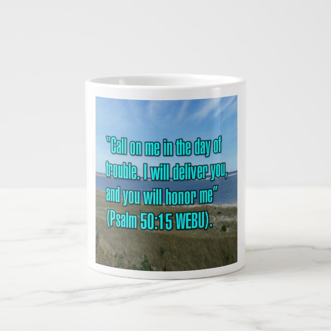 Caneca De Café Grande Psalm 50:15 WEBU Mug (Frente)