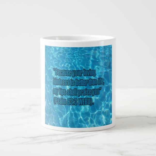 Caneca De Café Grande Psalm 63:3 WEBU Mug (Frente)