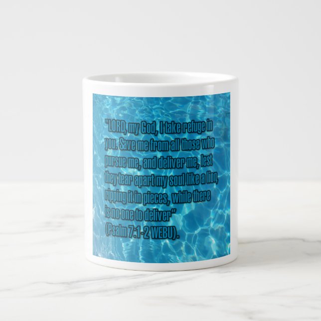 Caneca De Café Grande Psalm 7:1-2 WEBU Mug (Frente)