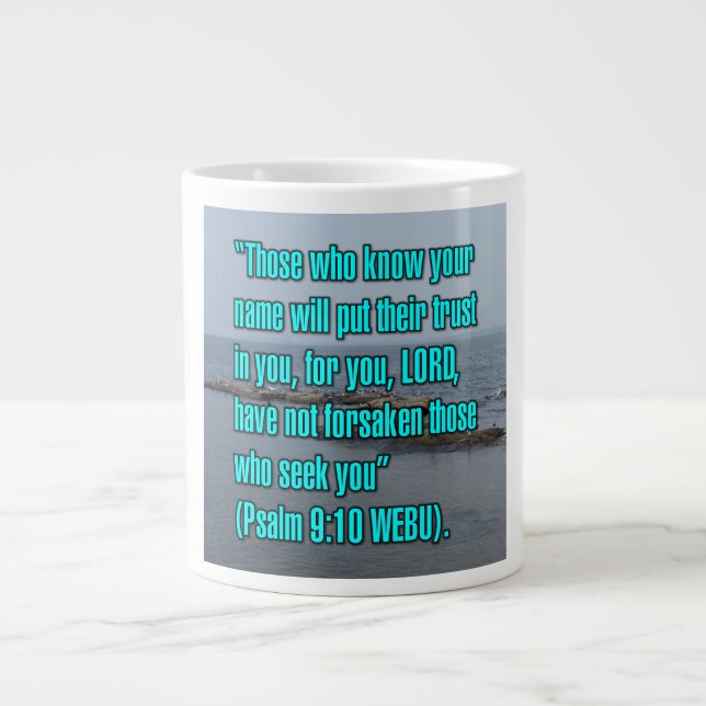 Caneca De Café Grande Psalm 9:10 WEBU Mug (Frente)