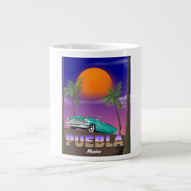 Caneca De Café Grande Puebla México, pôster de feriado (Frente)