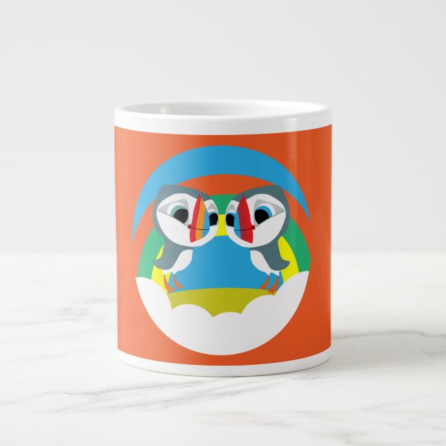 Caneca De Café Grande Puffin Rocks (Frente)