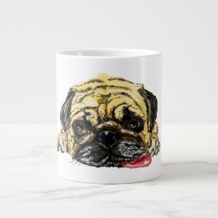 Caneca De Café Grande Pug Dog Café Mug Engraçado