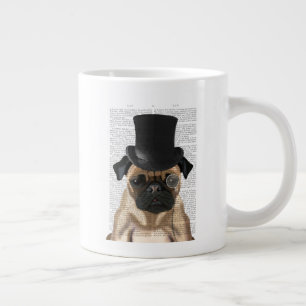 Caneca De Café Grande Pug, Formal Hound e Chapéu