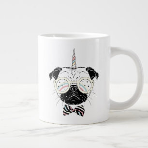 Caneca De Café Grande Pug Unicorn Ser único