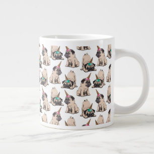 Caneca De Café Grande Pugs Aspiração do padrão Unicórnio