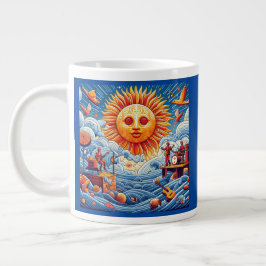 Caneca De Café Grande Pulmão do Oceano Solto: Arte Vibrante no Festival