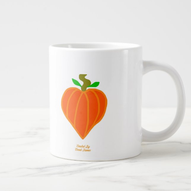 Caneca De Café Grande Pumpkin Heart Jumbo Mug (Direita)