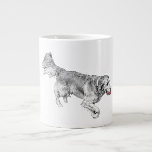 Caneca De Café Grande Pumpkin Path Pup with Red Ball