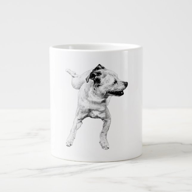 Caneca De Café Grande Pumpkin Path Spin, Ears Up (Frente)