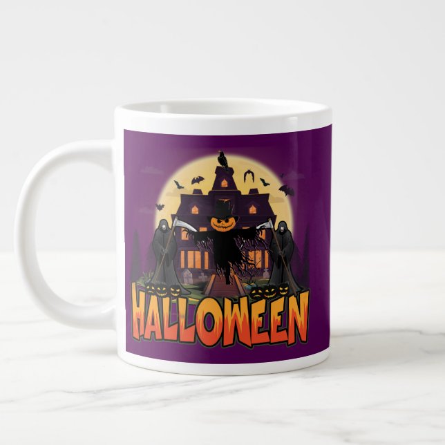 Caneca De Café Grande Pumpkin Scary House, Halloween (Esquerda)