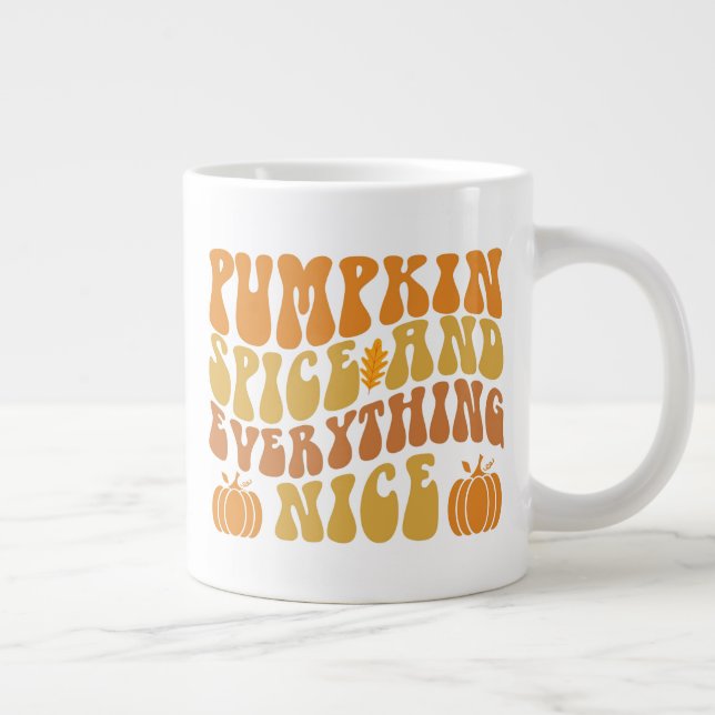 Caneca De Café Grande Pumpkin Spice E Tudo Bem (Direita)