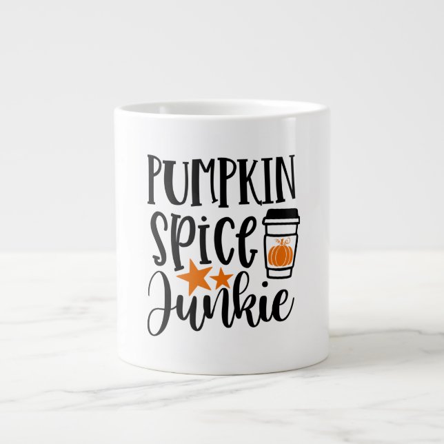 Caneca De Café Grande Pumpkin Spice Junky (Frente)