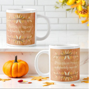 Caneca De Café Grande Pumpkin Spice Seasonal Vice Autumn Leaf Borders