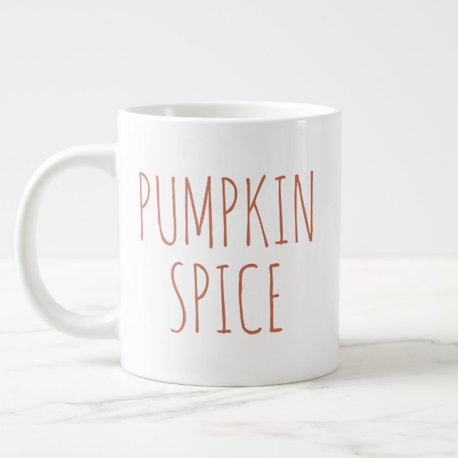 Caneca De Café Grande "Pumpkin Spice" Simples Farmhouse Moderna (Esquerda)