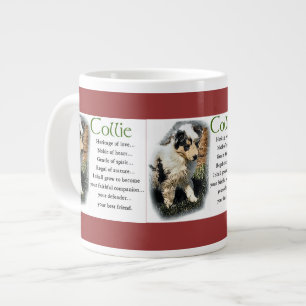 Caneca De Café Grande Puppy Collie Azul