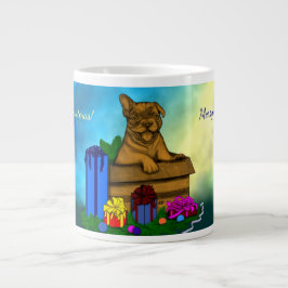 Caneca De Café Grande Puppy em uma caixa, Merry Xmas
