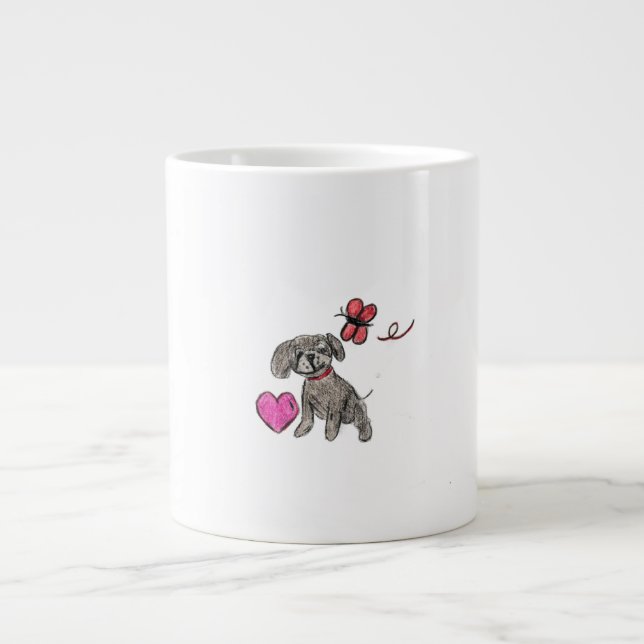 Caneca De Café Grande Puppy Love (Frente)