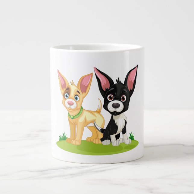 Caneca De Café Grande Puppy Love é o melhor amor (Frente)