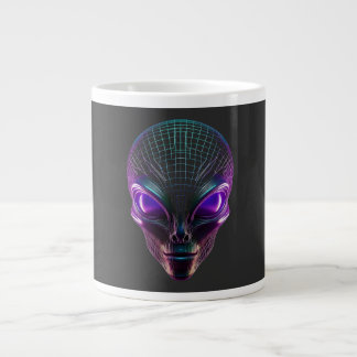 Caneca De Café Grande Purple Alien With Luminous Eyes