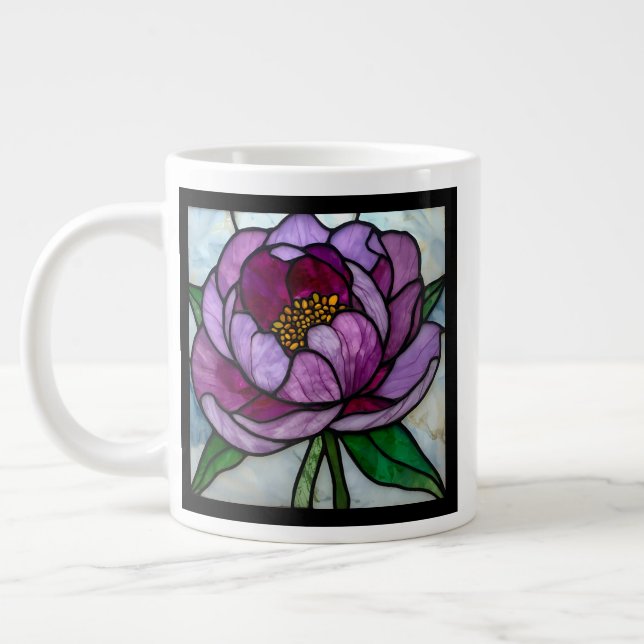 Caneca De Café Grande Purple Peony Stained  (Esquerda)