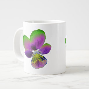 Caneca De Café Grande Púrpura e Pansy Mug Verde